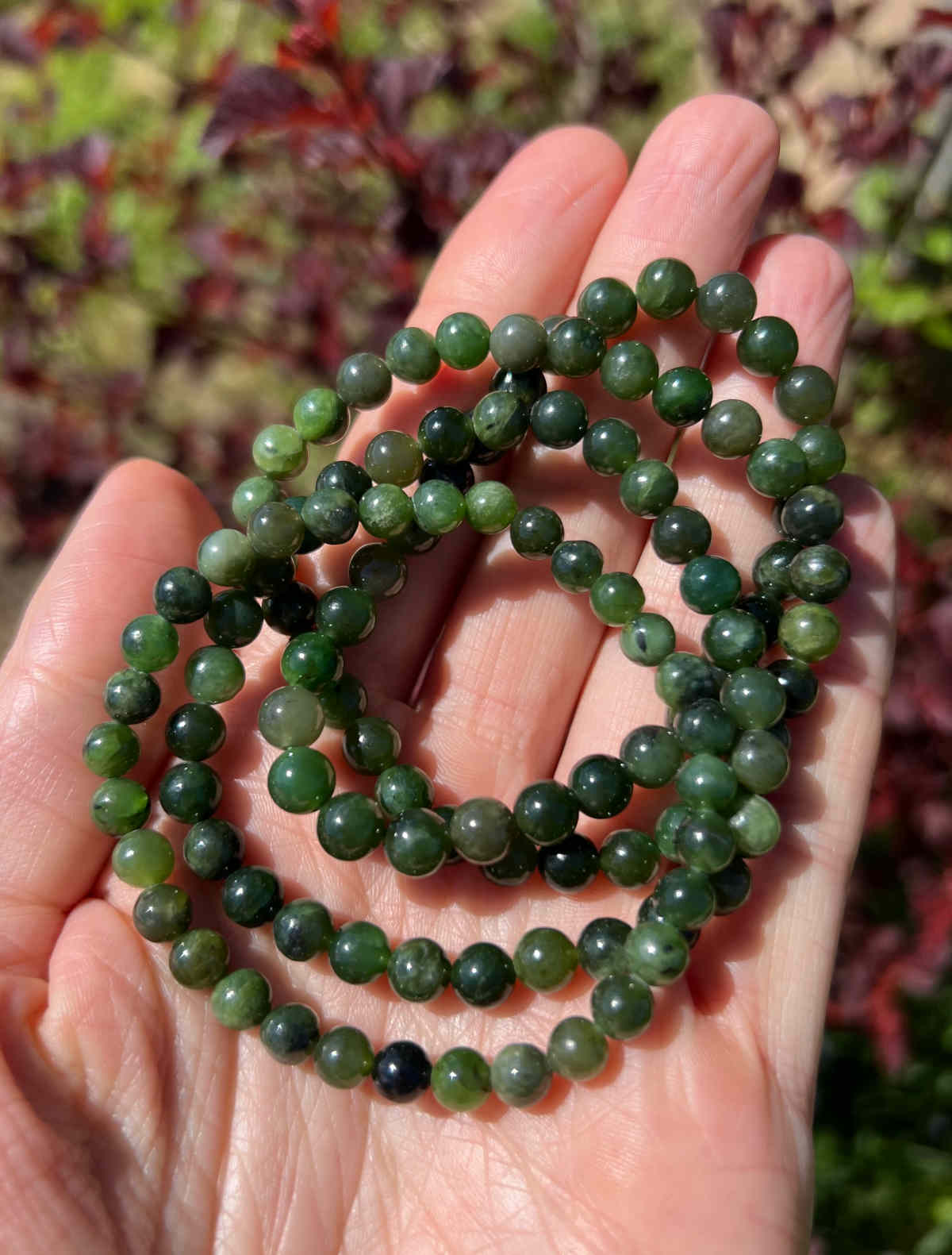 Collier Long En Jade Néphrite Naturel Vert – 86 Cm – Neuf Sans Emballage