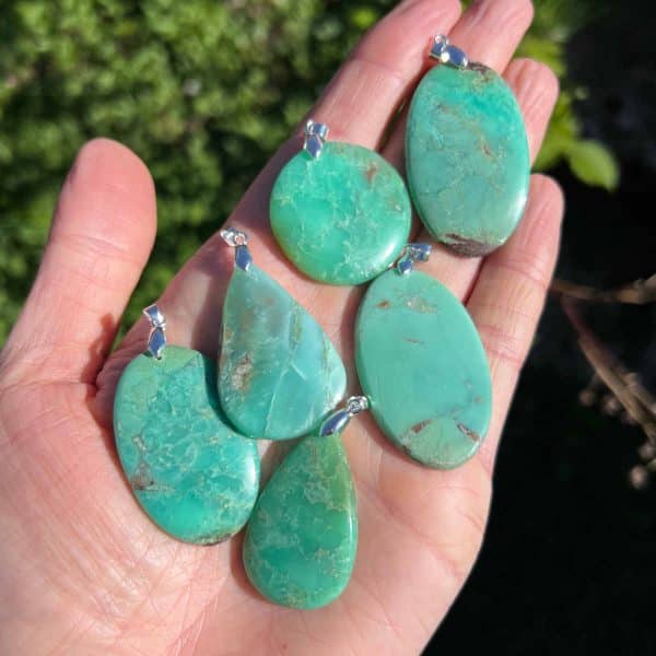 pendentif chrysoprase lithotherapie emotions chakra